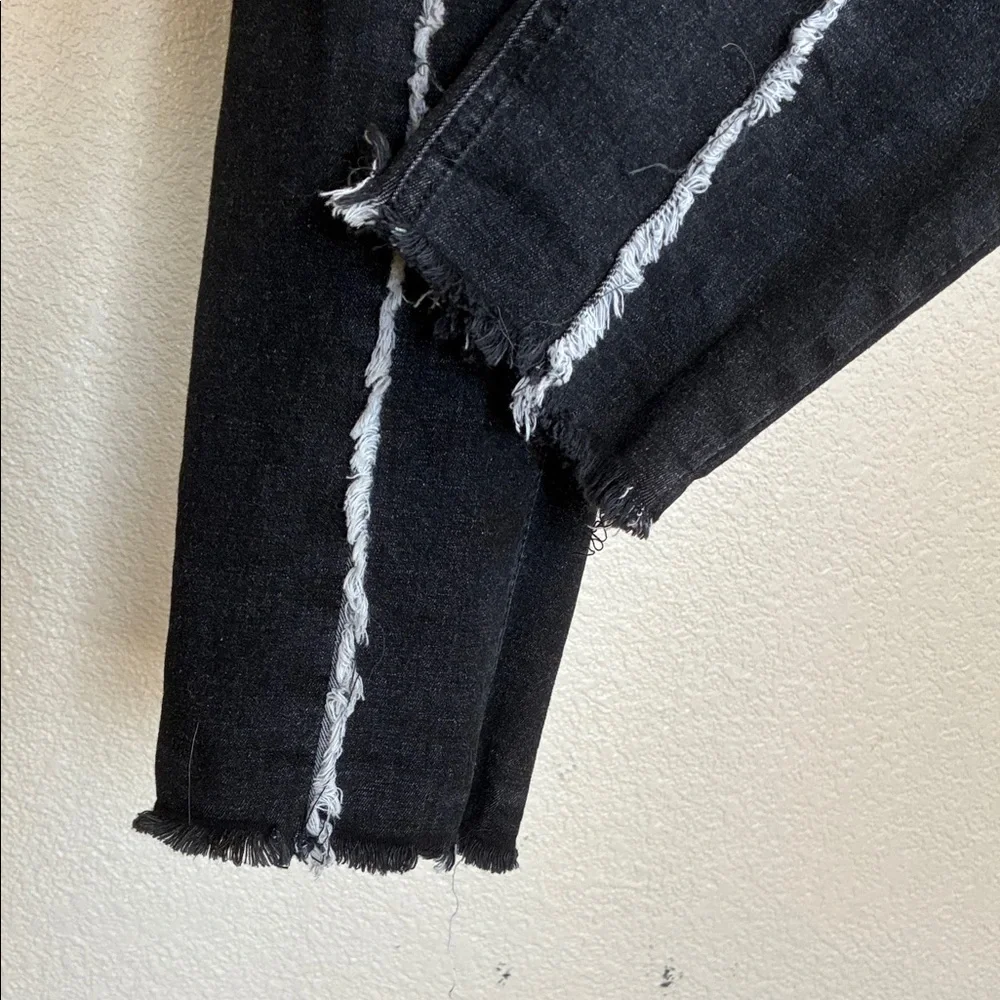 ZEZA B Jeans, Black, Fringe, Skinny, High-Waisted, Stretchy, Pull-on. XL - Picture 11 of 17